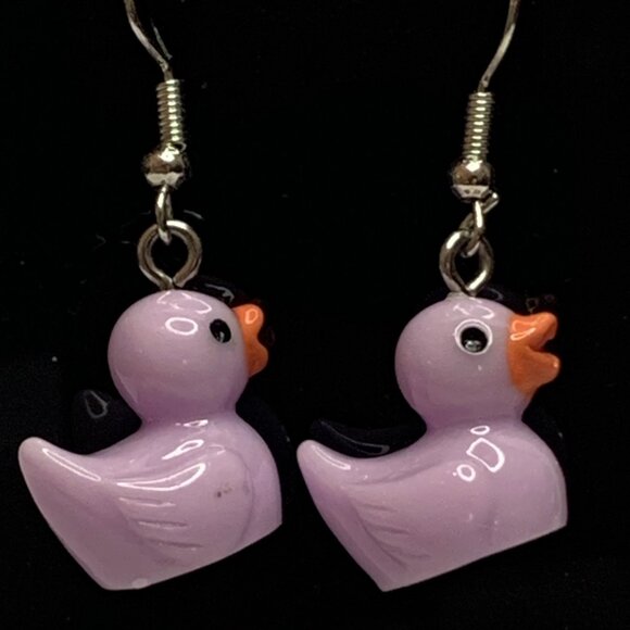 Duck Earrings, Pregnancy Announcement, Gender Reveal, Gift Idea, Silly Earrings - Picture 1 of 4